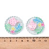 Ocean Theme Flat Round Resin Cabochons CRES-T025-02A-3