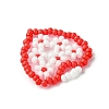 Glass Seed Beaded Heart with Flower Pendants PALLOY-MZ00529-01-4