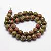 Natural Unakite Beads Strands G-D840-45-6mm-2