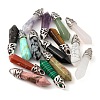 15Pcs 15 Style Natural & Synthetic Gemstone Pointed Pendants G-LS0001-75-4