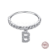 Rhodium Plated 925 Sterling Silver Micro Pave Clear Cubic Zirconia Finger Ring for Women RJEW-F150-16B-02P-2