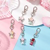 5Pcs 5 Colors Flower Angel Glass Pendant Decorations HJEW-JM02576-2