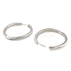 Brass Micro Pave Cubic Zirconia Hoop Earrings EJEW-D078-08P-2