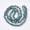 Electroplate Glass Beads Strands X-EGLA-S187-02F-2