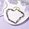 Natural Amethyst Anklets AJEW-AN00592-12-2