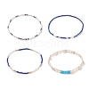 4Pcs 4 Style Glass Seed Beaded Stretch Bracelets Set BJEW-JB08890-4