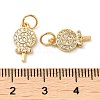 Rack Plating Brass Micro Pave Clear Cubic Zirconia Pendants KK-K349-14G-3