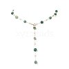 Handmade Natural Green Agate Beaded Chains Earring & Necklaces Sets SJEW-JS01342-04-3