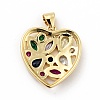 Rack Plating Brass Micro Pave Colorful Cubic Zirconia Pendants ZIRC-F129-40G-2