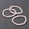 Natural Rose Quartz Beaded Stretch Bracelets BJEW-D446-B-11-10