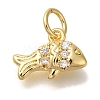 Rack Plating Brass Micro Pave Cubic Zirconia Charms KK-I720-10G-1