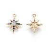 Brass Cubic Zirconia Charms KK-O119-18G-2