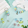 30Pcs Spray Painted Faceted Resin European Beads RESI-TADJ0001-05B-5