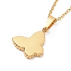 Synthetic Shell Butterfly Pendant Necklace NJEW-A004-31G-4