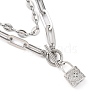 304 Stainless Steel Coffee Bean Chain Necklaces and  Pendant Necklaces Sets NJEW-JN03083-2