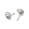 Non-Tarnish Flat Round 201 Stainless Steel Stud Earring Findings STAS-Q315-06P-2