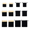 24Pcs 6 Styles Rectangle Velvet Jewelry Drawstring Bags TP-TA0001-08-2