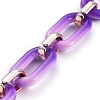 Handmade Two Tone Opaque Acrylic Cable Chains AJEW-JB00635-05-3