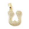 Brass Micro Pave Cubic Zirconia Pendants ZIRC-C012-01G-21-1