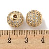 Brass Micro Pave Clear Cubic Zirconia Beads ZIRC-R113-01D-G-3