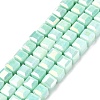Electroplate Opaque Glass Beads Strands EGLA-U004-02F-1