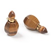 Faceted Natural Tiger Eye Pendants G-H252-B01-2