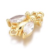 Brass Micro Pave Clear Cubic Zirconia Charms ZIRC-O035-24G-3