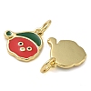 Christmas Rack Plating Brass Enamel Charms KK-K392-15G-2