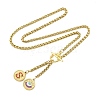 Ion Plating(IP) 304 Stainless Steel Red Enamel Letter & Eye Pendant Wheat Chain Necklaces STAS-Z102-01G-S-2