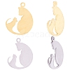 20Pcs 2 Colors 304 Stainless Steel Pendants STAS-SZ0003-15-1