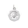 925 Sterling Silver Micro Pave Clear Cubic Zirconia Charms STER-S010-03D-P-1