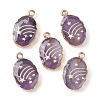 Natural Amethyst Oval Pendants G-C102-07G-03-1