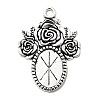 Tibetan Style Alloy Pendant Cabochon Settings TIBEP-5199-AS-LF-1