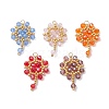 Handmade Glass Seed Beaded Flower Pendants PALLOY-MZ00492-1