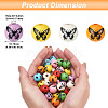 80Pcs 8 Colors Printed Natural Wood Beads WOOD-FW0001-09-3