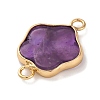 Natural Amethyst Flower Connector Charms KK-U042-17G-02-2