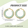 2Pairs 2 Colors Stainless Steel Fever Hoop Earrings EJEW-GO0001-11-2