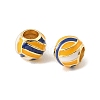 Sports Ball Brass Enamel European Beads KK-CBAF2EC-03G-05-2