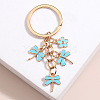 Alloy Enemal Dragonfly & Flower Keychain WG18063-01-1