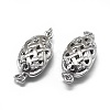 Anti-Tarnish Rhodium Plated 925 Sterling Silver Box Clasps STER-L057-009P-4