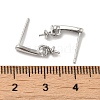 Rhodium Plated 925 Sterling Silver Micro Pave Cubic Zirconia Stud Earring Findings STER-P056-06P-3