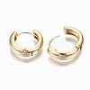 Brass Huggie Hoop Earrings X-KK-S356-151G-NF-2