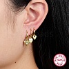 3 Pair 3 Style Cubic Zirconia Heart Dangle Hoop Earrings for Women EJEW-F317-08G-3