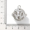 Rack Plating Brass Clear Cubic Zirconia Bead Cage Pendants KK-L224-006P-3