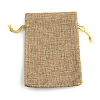 Polyester Imitation Burlap Packing Pouches Drawstring Bags ABAG-R005-14x10-15-1