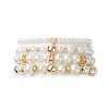 Glass Imitation Pearl Bead Stretch Bracelets BJEW-JB09211-1