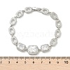 Rectangle & Oval Brass Micro Pave Cubic Zirconia Link Chain Bracelets KK-R217-36P-5