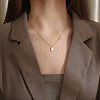 Opalite Teardrop Pendant Necklace with Stainless Steel Chains JD6752-1-6