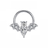 304 Stainless Steel Crystal Rhinestone Halloween Bat Hoop Nose Rings WG0E020-01-2