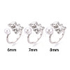 Bear Brass Micro Pave Clear Cubic Zirconia Cuff Ring Settings KK-T076-32P-4